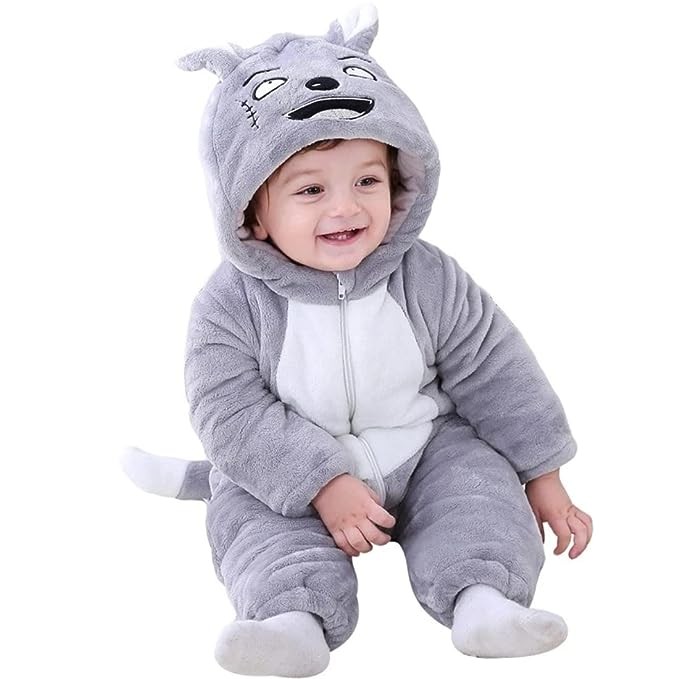 BRANDONN Unisex Baby Flannel Jumpsuit Panda Style Cosplay Clothes Bunting Outfits Snowsuit Hooded Romper Outwear