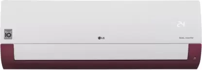 LG 1 Ton 3 Star Split Dual Inverter AC - White, Maroon  (KS-Q12WNXD, Copper Condenser)