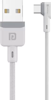 Portronics USB Type C Cable 3 A 1.2 m Konnect L POR-1403  (Compatible with All Phones With Type C port, White, One Cable)