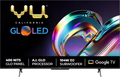 Vu GloLED 126 cm (50 inch) Ultra HD (4K) LED Smart Google TV with DJ Subwoofer 104W  (50GloLED)