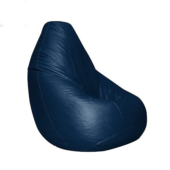 INSTER Faux Leather Bean Bag Cover Without Beans (Size-4XL) (Color- Navy Blue)