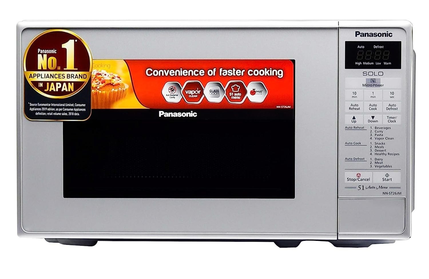 Panasonic 20 L Solo Microwave Oven  (NN-ST26JMFDG, Silver)