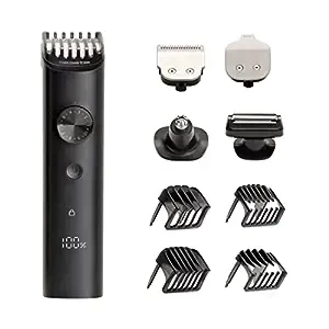 Mi Grooming Kit Pro (Trimmer Kit), Face, Hair, Body - All-in-One Professional Styling Trimmer, Body Groomer, Nose & Ear Hair Trimming, Hair Clippers, Beard Combs, Quick Charge & 90 Mins Run Time,Black