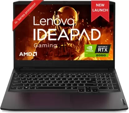 Lenovo IdeaPad Gaming 3 AMD Ryzen 5 Quad Core 5500H - (8 GB/512 GB SSD/Windows 11 Home/4 GB Graphics/NVIDIA GeForce RTX 2050) 15ACH6 Gaming Laptop  (39.62 cm, Shadow Black, 2.25 Kg)