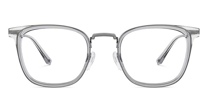 LENSKART BLU | Bluecut & Antiglare Computer Eyeglasses | Grey Full Rim Square Shape | For Men & Women | Medium | LB E13529