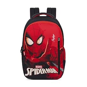 Skybags Printed School Backpack For Kids, 02 Red, (Marvel Spiderman)