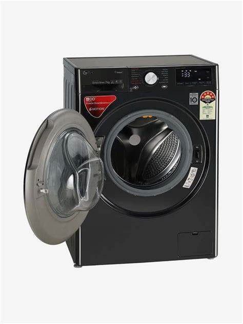 LG 7 kg 5 Star with Steam, Inverter Direct Drive Technology, 6 Motion DD, Touch Panel and 1200 RPM Fully Automatic Front Load Washing Machine with In-built Heater Black, Grey  (FHM1207SDM)