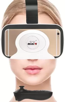 IRUSU Mini VR Virtual Reality 3D Headset With 42MM HD lens For Mobiles  (Smart Glasses, White)