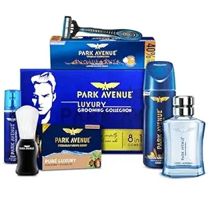 Park Avenue Luxury Grooming Collection 8 in-1 Combo Grooming Kit for Men | Gift Set for Men | Shaving Kit for Men | Shaving Foam | After Shave | Gift Hamper for Men, Husband, Boyfriend | Free Travel P