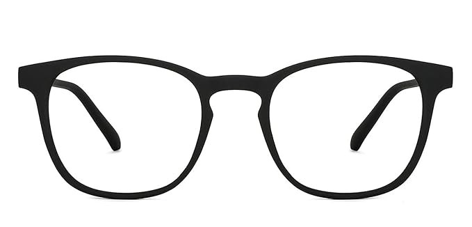 Lenskart Hustlr - As Seen On Shark Tank | Peyush Bansal Glasses | Zero Power Bluecut & Antiglare Computer Eyeglasses | Black Full Rim Square | For Men & Women | Medium | LB E14058