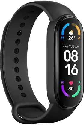 Mi Smart Band 6  (Black Strap, Size : Regular)