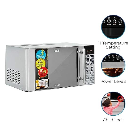 Ifb 20 L Convection Microwave Oven 20sc2 Metallic Silver With Starter Kit Standard