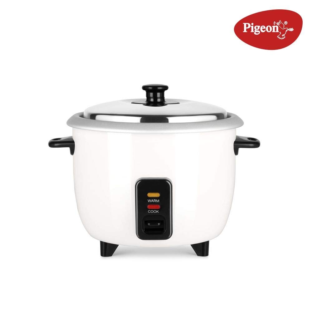 Pigeon JOY SINGLE POT AUTOMATIC MULTI COOKER WARMER Electric Rice Cooker with Steaming Feature  (1 L, White, Pack of 3)