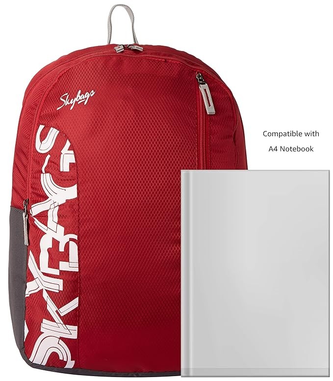 Skybags Casual Backpack 28L, 2 Main Compartments, Bottle Pocket, Front Pocket, Padded Shoulder Strap