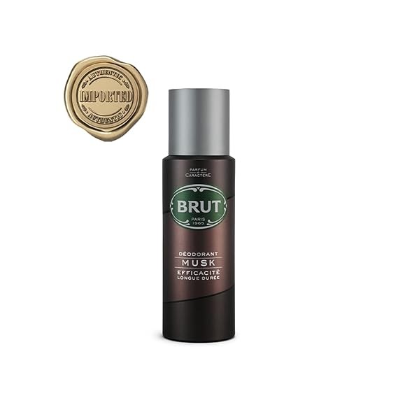 Brut Musk Deodorant Body Spray for Men, Masculine Long-Lasting Deo with Musky, Woody Fragrance, Imported (200ml)