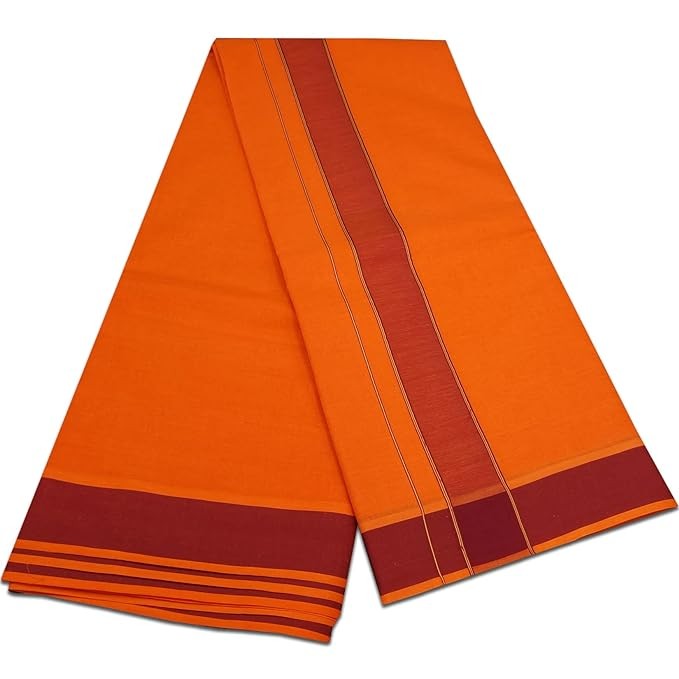 vimayam Pure Cotton Colour Dhoti, Cotton 4 Meter Dhoti and 2.25 Meter Towel Set 9X5