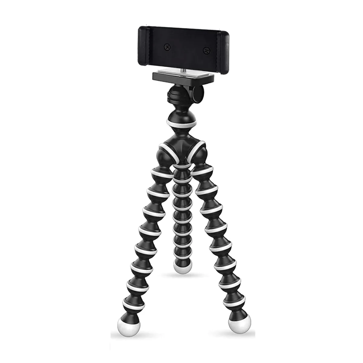 Tygot 13 inch Flexible Gorillapod Tripod with Mobile Attachment for DSLR, Action Cameras & Smartphones Tripod, Tripod Kit  (Black/White, Supports Up to 1 kg)